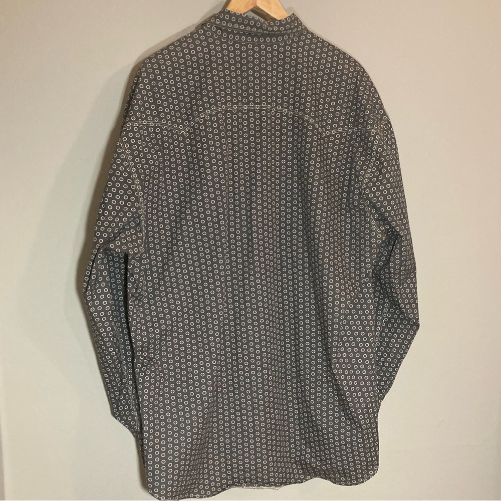 Stetson Men's Western Long Sleeve Button-Up Shirt Snaps Logo Geo 2XL - Picture 3 of 11